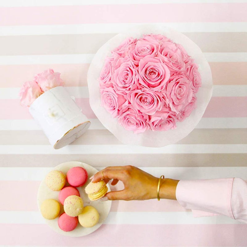 Laelfe 12 PCS Artificial Flowers Pink Roses Fake Silk Flowers Long Stem Artificial Roses for Home Wedding Decorations (Pink) - Image 3